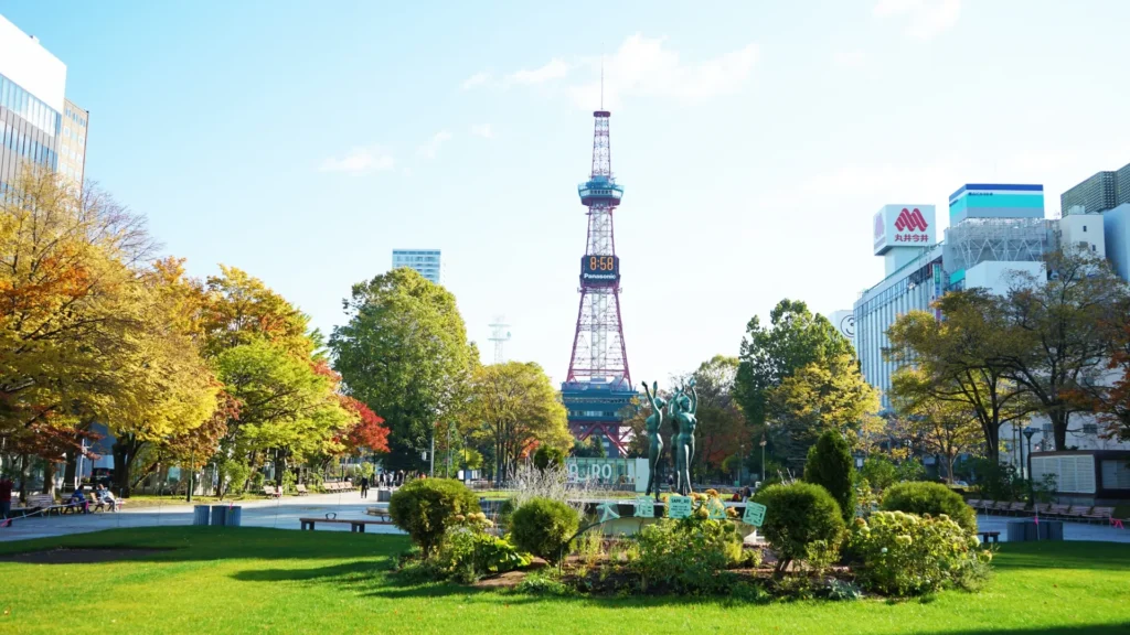 大通公園側から撮影したテレビ塔